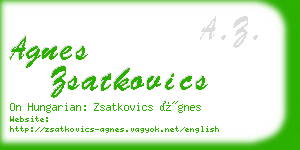 agnes zsatkovics business card